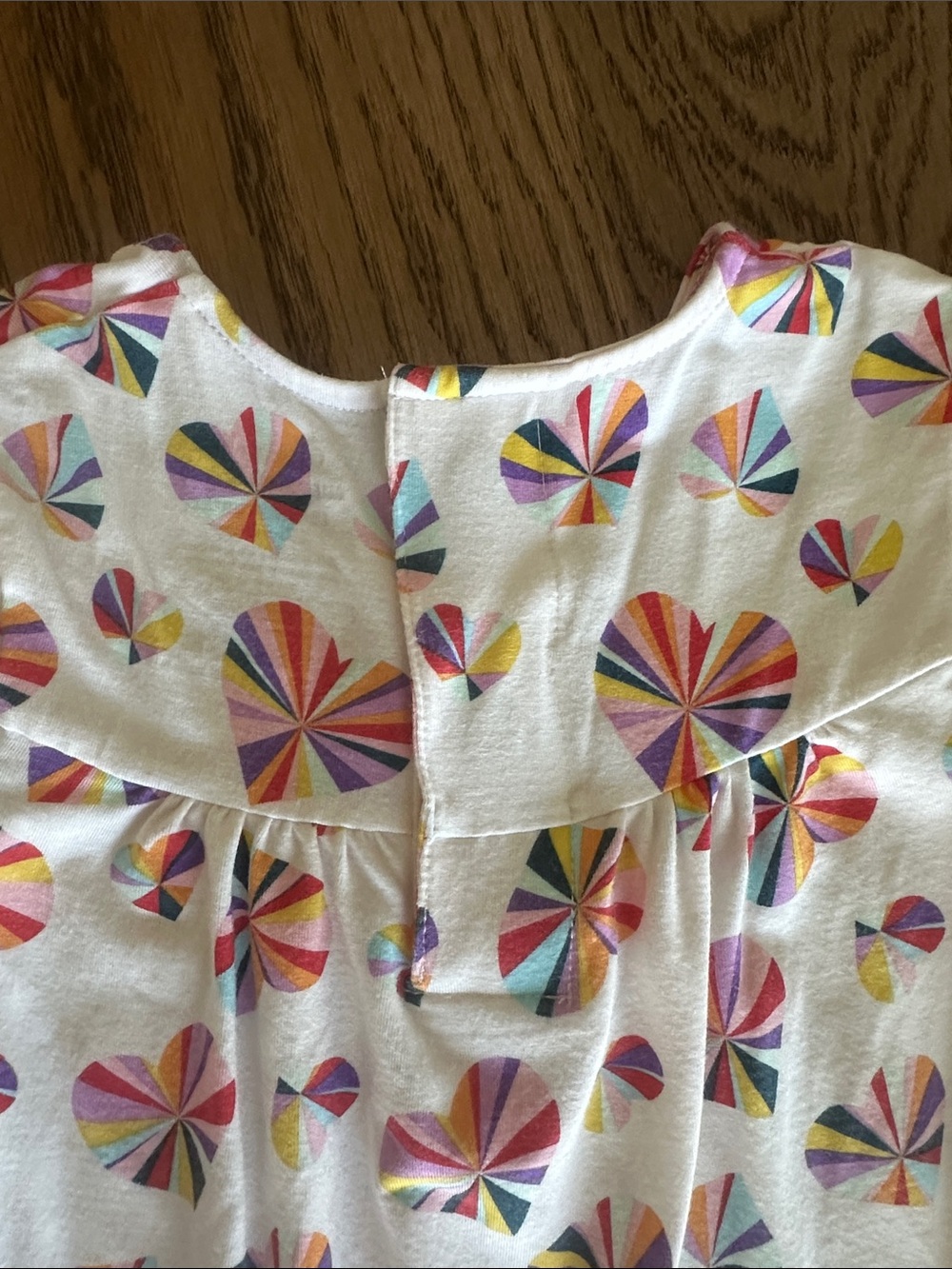 Magnetic me White Heart Print Girls Dress with Rainbow Pinwheel Hearts - Picture 5 of 9